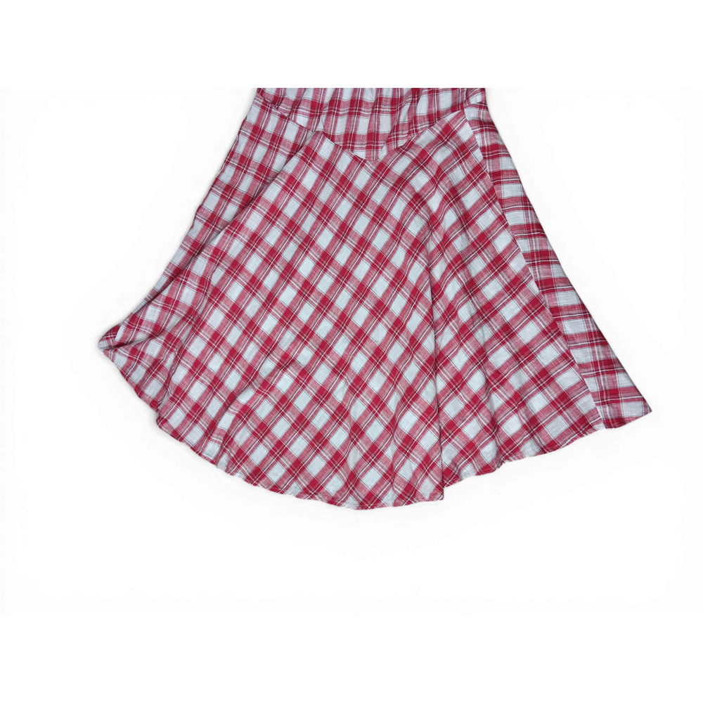 New with Tags Free People Set Red Plaid Strapless Crop Top SZ L Skirt SZ M - Picture 8 of 15